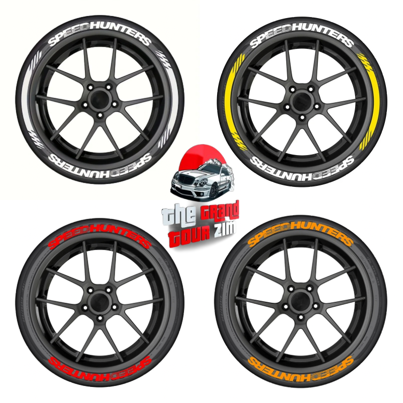 SPEEDHUNTERS 3D Tire Stickers – Universal PVC Car Tuning Decals (Set of 4)