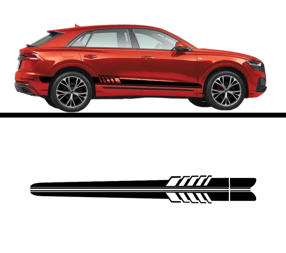 Universal Racing Stripe Car Decals(Side Skirts)