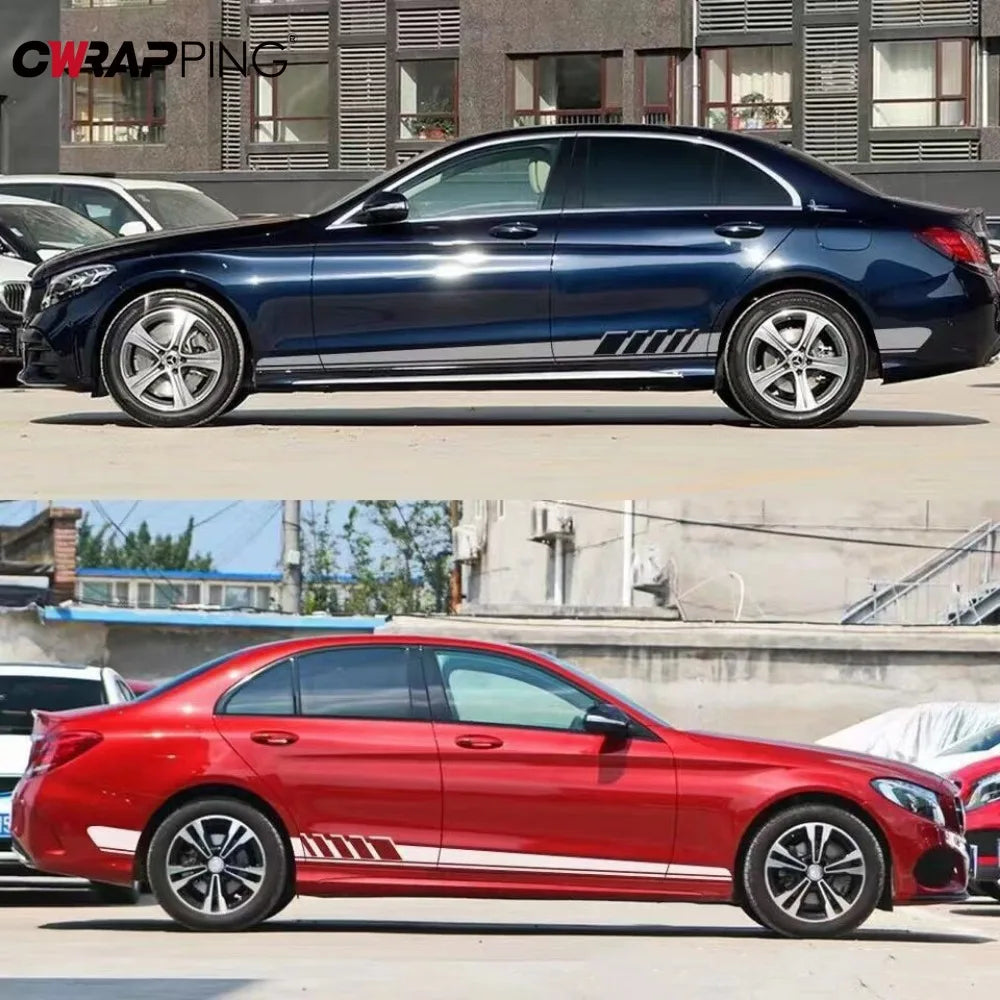 Universal Racing Stripe Car Decals(Side Skirts)