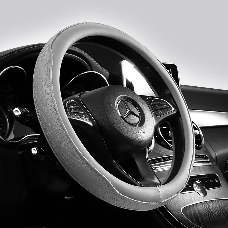 Perforated Leather Steering Wheel Cover – 15”