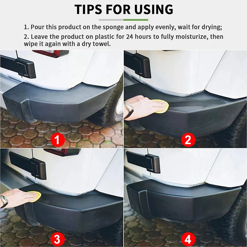 Car Plastic & Trim Restorer – Black Shine Coating & Sealant for Exterior Rubber & Plastic