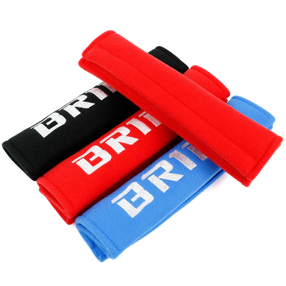 2pcs JDM-Style Embroidered Cotton Seat Belt Shoulder Pads