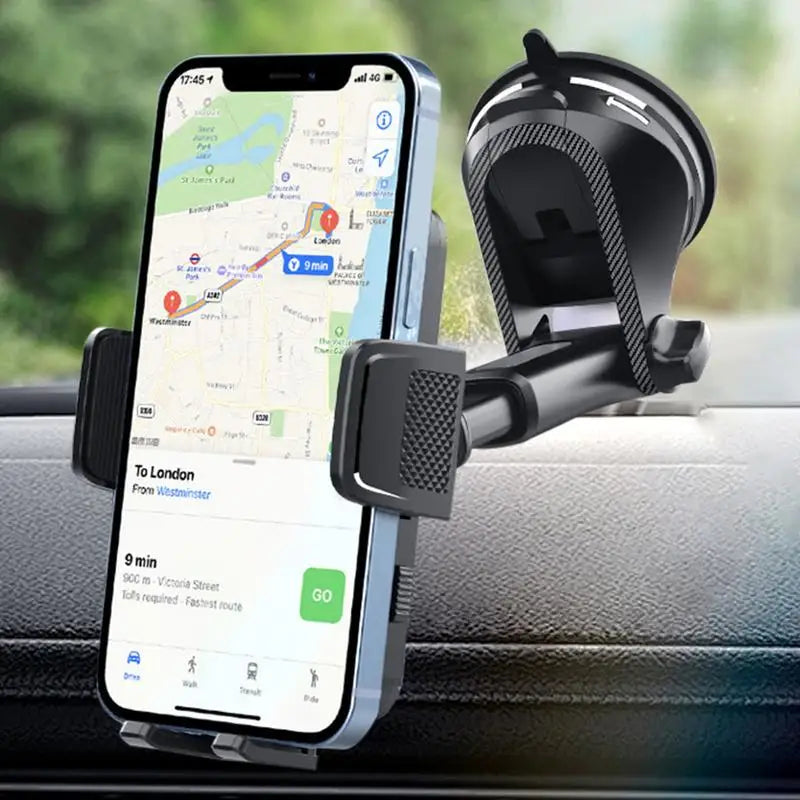 360° Rotating Phone Mount – Suction & Telescopic Holder for Windshield or Air Vent