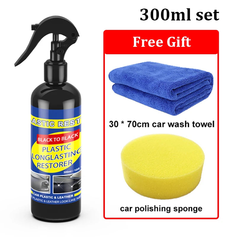 Car Plastic & Trim Restorer – Black Shine Coating & Sealant for Exterior Rubber & Plastic