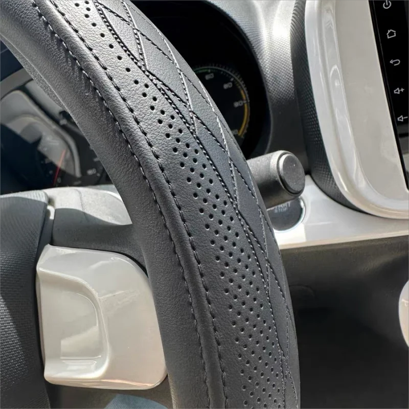 Perforated Leather Steering Wheel Cover – 15”