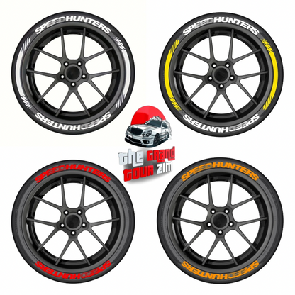 SPEEDHUNTERS 3D Tire Stickers – Universal PVC Car Tuning Decals (Set of 4)