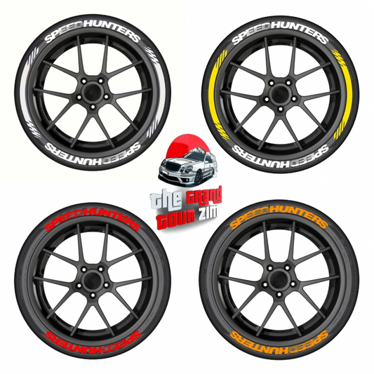 SPEEDHUNTERS 3D Tire Stickers – Universal PVC Car Tuning Decals (Set of 4)