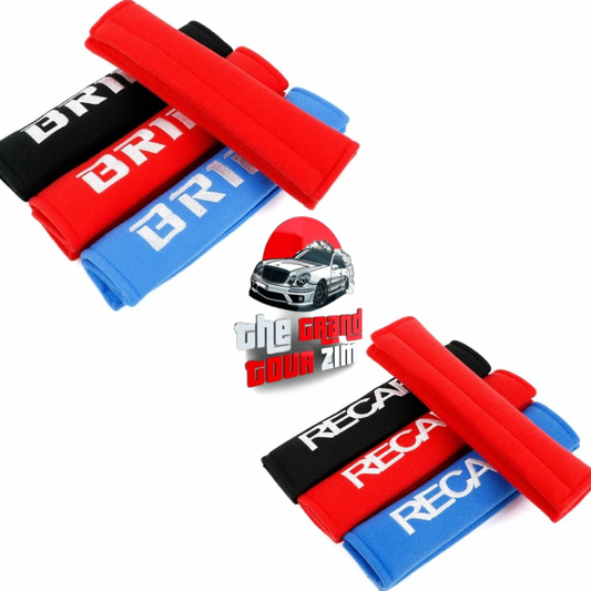 2pcs JDM-Style Embroidered Cotton Seat Belt Shoulder Pads