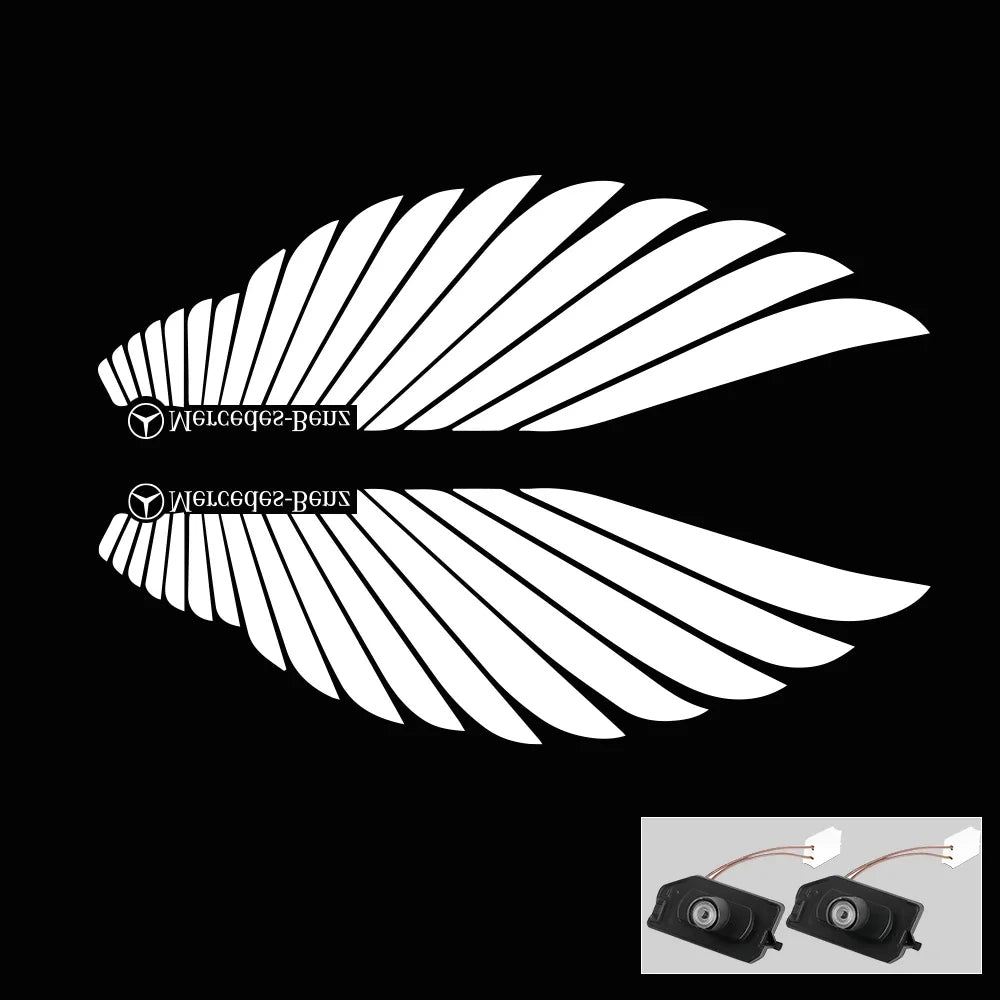 2PCS LED Angel Wings Welcome Lights – Mirror Projectors for Mercedes-Benz AMG