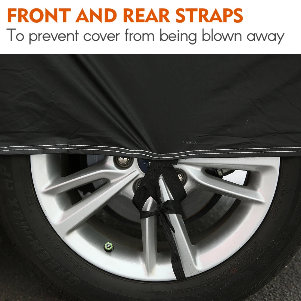 All-Weather Waterproof SUV Car Cover – UV, Snow, Rain & Dust Protection with Reflective Strips (Up to 19ft)