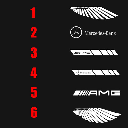 2PCS LED Angel Wings Welcome Lights – Mirror Projectors for Mercedes-Benz AMG