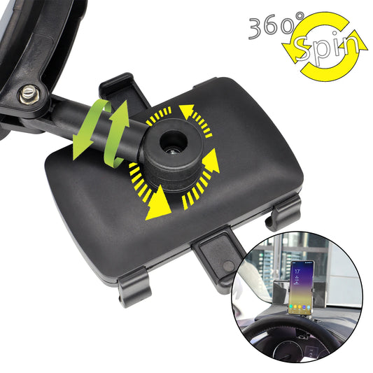 360° Dashboard Phone Mount – Universal Clip-On GPS & Phone Holder