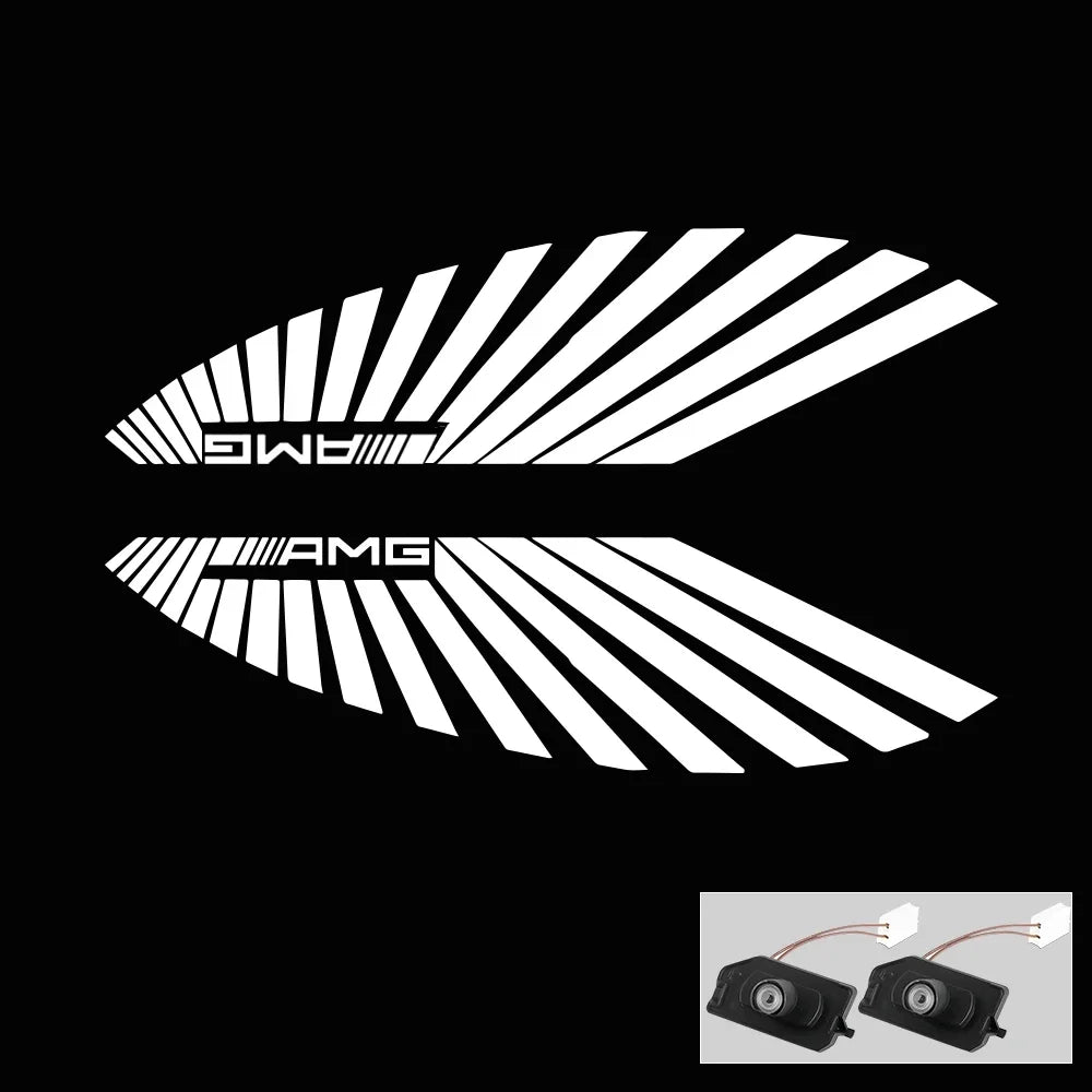 2PCS LED Angel Wings Welcome Lights – Mirror Projectors for Mercedes-Benz AMG